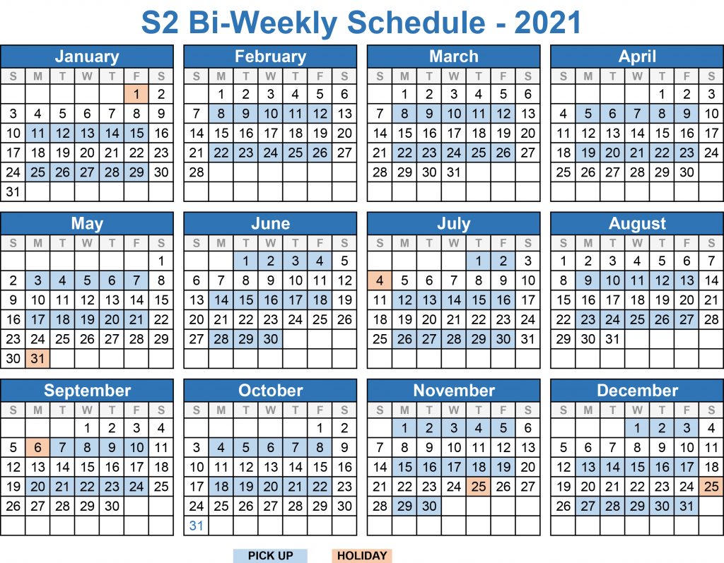 Service Schedules 2021 | S2 Roll-offs