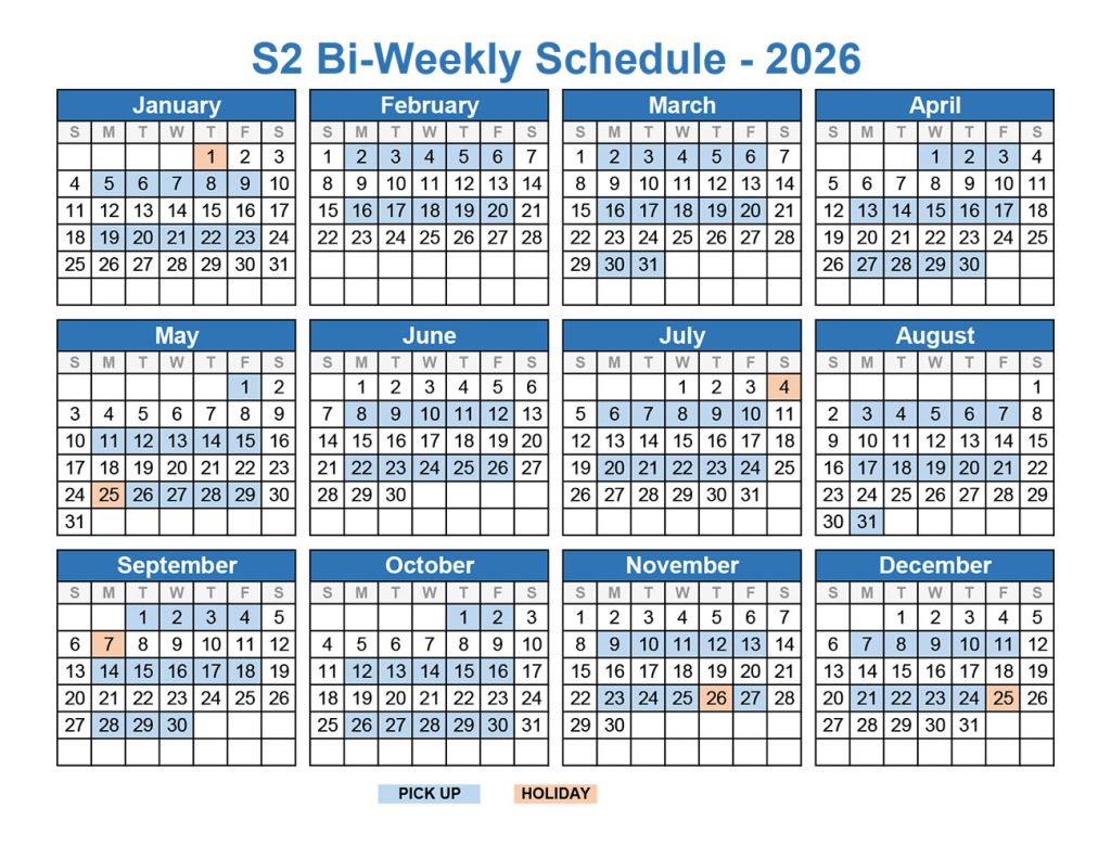 2026 bi-weekly schedule